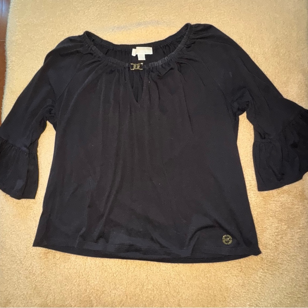 Michael Kors Black Shirt with Gold Detail